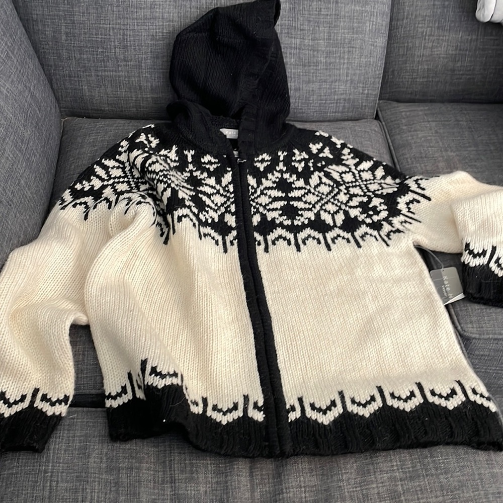 Kate Hill front zip hoodie sweater. Sz L